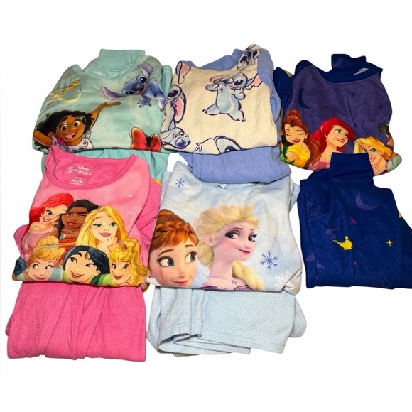 Disney Other - Disney Princess & Lilo 5 Pajama Sets Bundle Size 7/8.